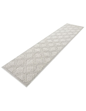 Light Gray 2' 7 x 12' Symphony Outdoor Runner Area Rug Weather Resistant for Patio, Deck, Terrace, Balcony, Porch Durable Outside Carpet for Sale at Rug Engine