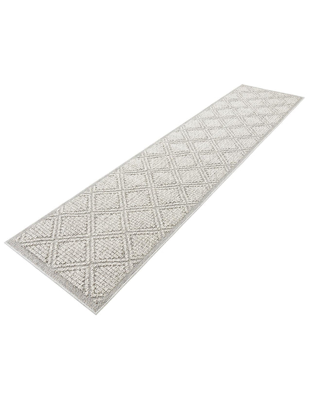 Light Gray 2' 7 x 12' Symphony Outdoor Runner Area Rug Weather Resistant for Patio, Deck, Terrace, Balcony, Porch Durable Outside Carpet for Sale at Rug Engine