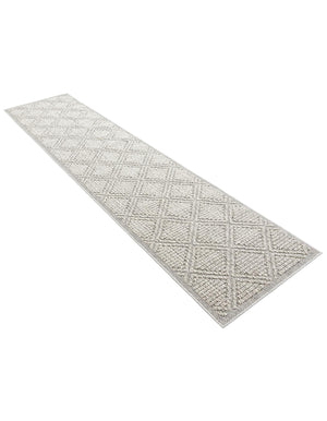 Light Gray 2' 7 x 12' Symphony Outdoor Runner Area Rug Weather Resistant for Patio, Deck, Terrace, Balcony, Porch Durable Outside Carpet for Sale at Rug Engine