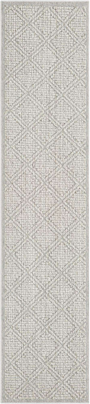 Light Gray 2' 7 x 12' Symphony Outdoor Runner Area Rug Weather Resistant for Patio, Deck, Terrace, Balcony, Porch Durable Outside Carpet for Sale at Rug Engine