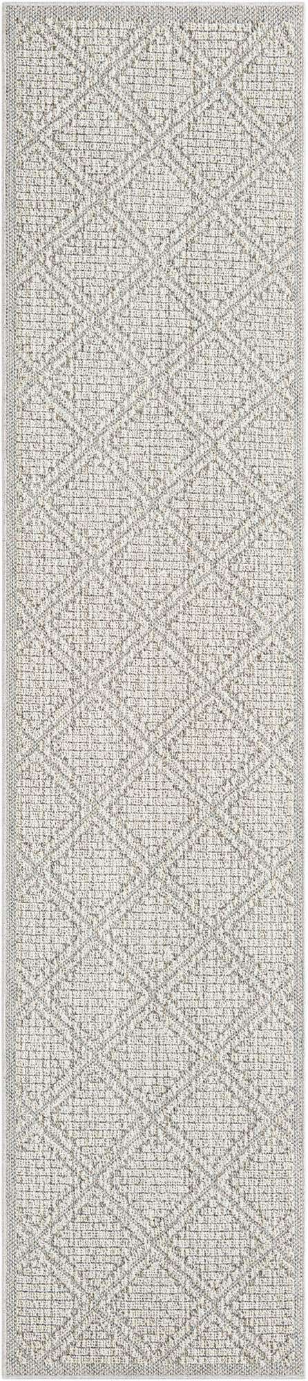 Light Gray 2' 7 x 12' Symphony Outdoor Runner Area Rug Weather Resistant for Patio, Deck, Terrace, Balcony, Porch Durable Outside Carpet for Sale at Rug Engine