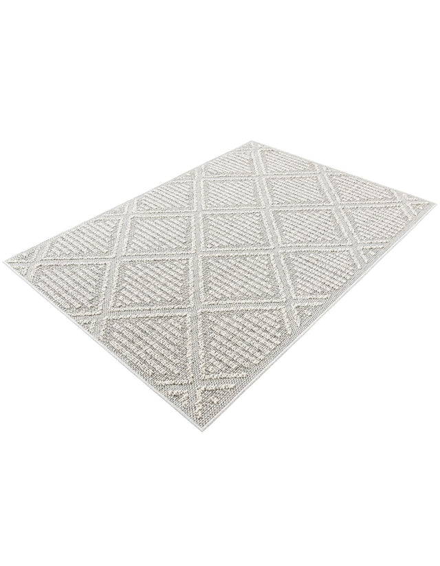 Light Gray 4' 1 x 6' 1 Symphony Outdoor Rectangle Area Rug Weather Resistant for Patio, Deck, Terrace, Balcony, Porch Durable Outside Carpet for Sale at Rug Engine