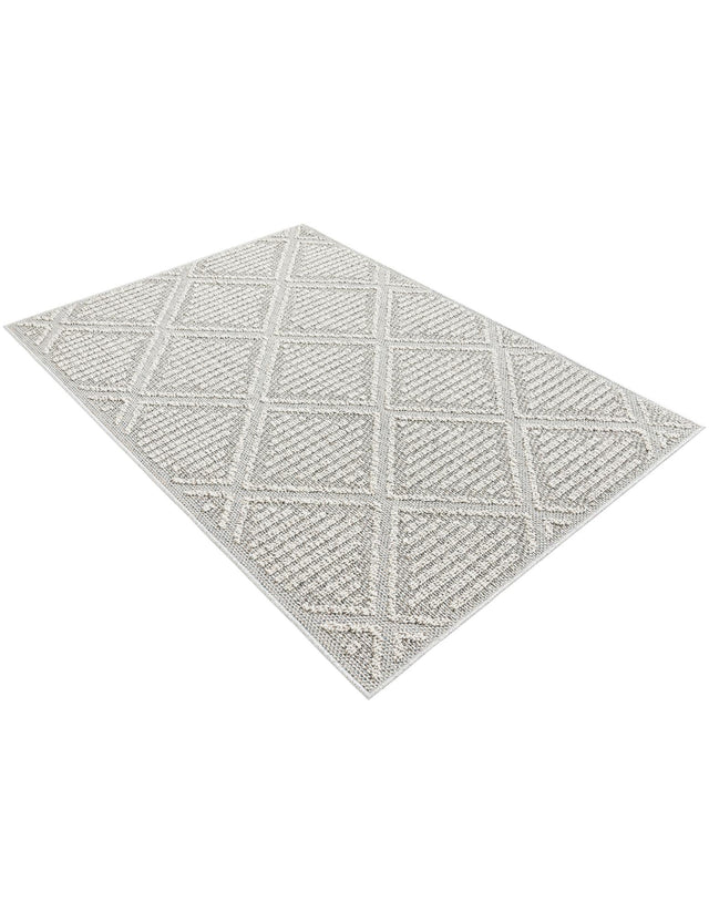 Light Gray 4' 1 x 6' 1 Symphony Outdoor Rectangle Area Rug Weather Resistant for Patio, Deck, Terrace, Balcony, Porch Durable Outside Carpet for Sale at Rug Engine