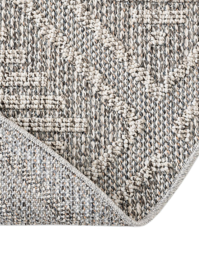 Light Gray 5' 3 x 5' 3 Symphony Outdoor Round Area Rug Weather Resistant for Patio, Deck, Terrace, Balcony, Porch Durable Outside Carpet for Sale at Rug Engine