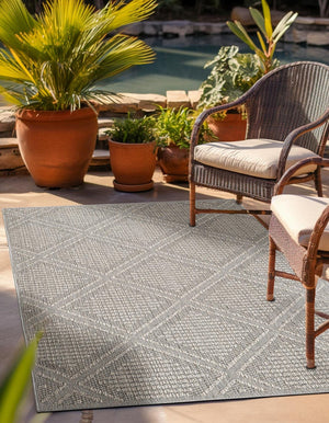 Light Gray 10' x 14' 1 Symphony Outdoor Rectangle Area Rug Weather Resistant for Patio, Deck, Terrace, Balcony, Porch Durable Outside Carpet for Sale at Rug Engine