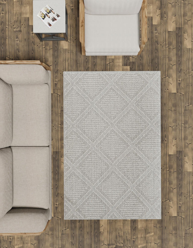 Light Gray 9' x 12' Symphony Outdoor Rectangle Area Rug Weather Resistant for Patio, Deck, Terrace, Balcony, Porch Durable Outside Carpet for Sale at Rug Engine