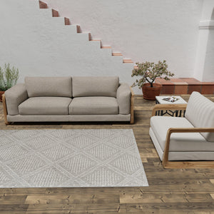 Light Gray 9' x 12' Symphony Outdoor Rectangle Area Rug Weather Resistant for Patio, Deck, Terrace, Balcony, Porch Durable Outside Carpet for Sale at Rug Engine