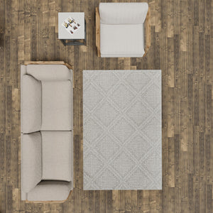 Light Gray 4' 1 x 6' 1 Symphony Outdoor Rectangle Area Rug Weather Resistant for Patio, Deck, Terrace, Balcony, Porch Durable Outside Carpet for Sale at Rug Engine