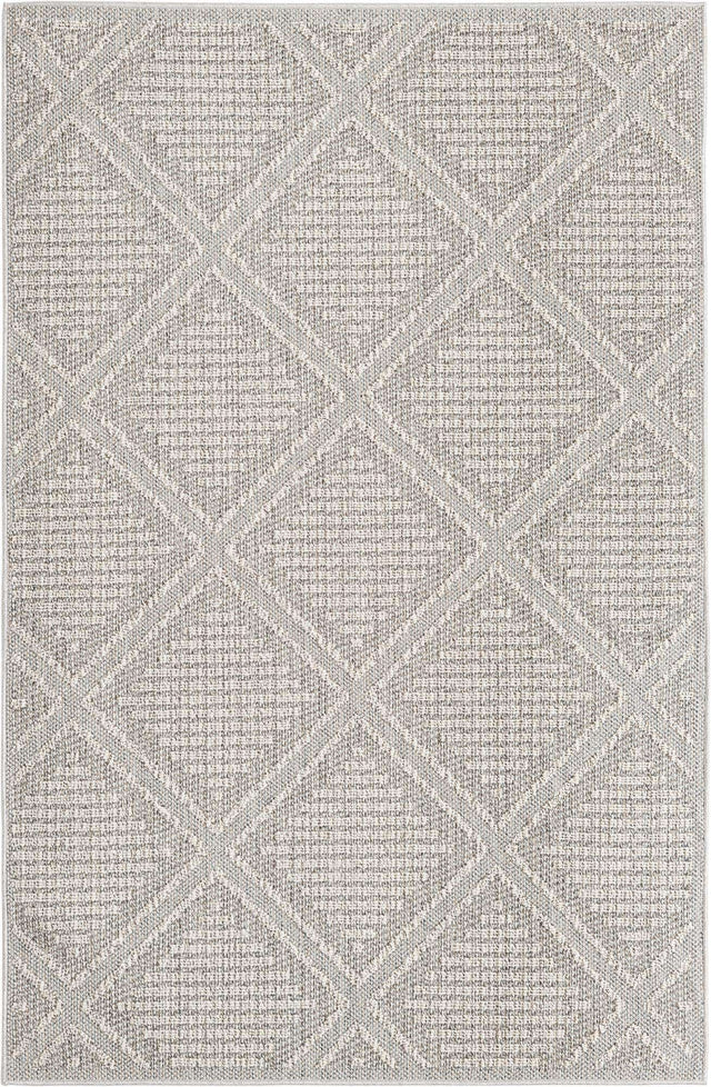 Light Gray 5' 3 x 8' Symphony Outdoor Rectangle Area Rug Weather Resistant for Patio, Deck, Terrace, Balcony, Porch Durable Outside Carpet for Sale at Rug Engine
