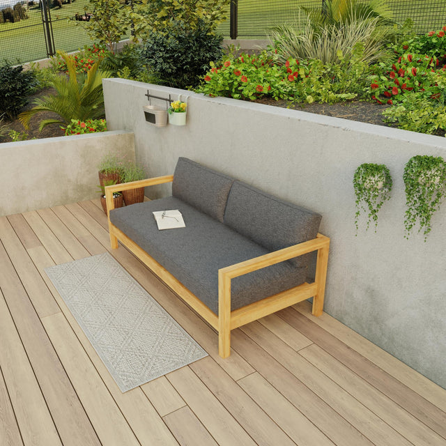 Light Gray 2' x 8' Symphony Outdoor Runner Area Rug Weather Resistant for Patio, Deck, Terrace, Balcony, Porch Durable Outside Carpet for Sale at Rug Engine