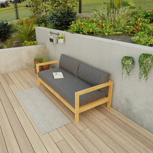 Light Gray 2' 7 x 12' Symphony Outdoor Runner Area Rug Weather Resistant for Patio, Deck, Terrace, Balcony, Porch Durable Outside Carpet for Sale at Rug Engine
