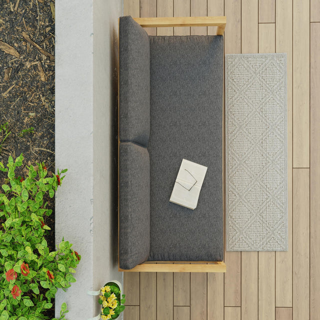 Light Gray 2' x 8' Symphony Outdoor Runner Area Rug Weather Resistant for Patio, Deck, Terrace, Balcony, Porch Durable Outside Carpet for Sale at Rug Engine