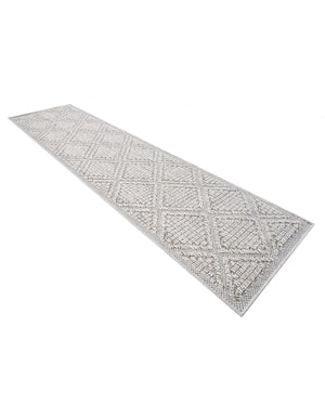 Light Gray 2' x 8' Symphony Outdoor Runner Area Rug Weather Resistant for Patio, Deck, Terrace, Balcony, Porch Durable Outside Carpet for Sale at Rug Engine