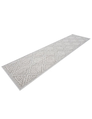 Light Gray 2' x 8' Symphony Outdoor Runner Area Rug Weather Resistant for Patio, Deck, Terrace, Balcony, Porch Durable Outside Carpet for Sale at Rug Engine
