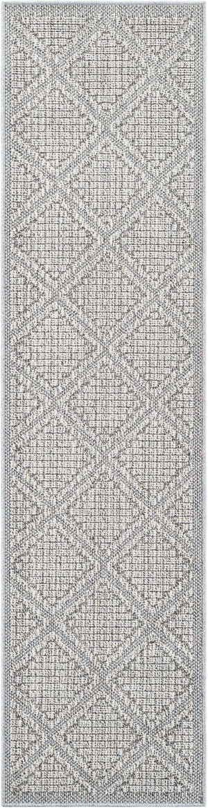 Light Gray 2' x 8' Symphony Outdoor Runner Area Rug Weather Resistant for Patio, Deck, Terrace, Balcony, Porch Durable Outside Carpet for Sale at Rug Engine