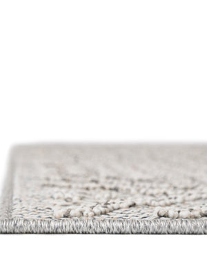 Light Gray 7' 10 x 7' 10 Symphony Outdoor Square Area Rug Weather Resistant for Patio, Deck, Terrace, Balcony, Porch Durable Outside Carpet for Sale at Rug Engine