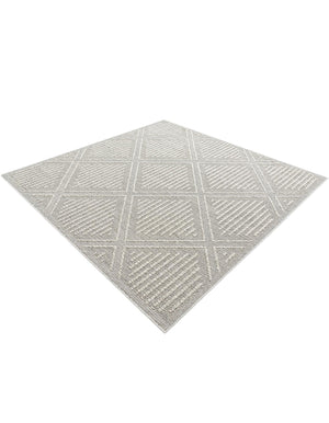 Light Gray 7' 10 x 7' 10 Symphony Outdoor Square Area Rug Weather Resistant for Patio, Deck, Terrace, Balcony, Porch Durable Outside Carpet for Sale at Rug Engine
