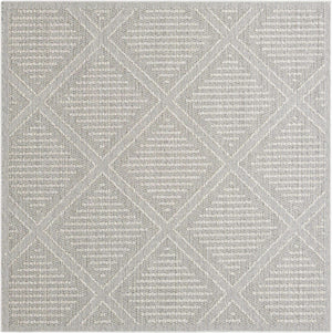 Light Gray 7' 10 x 7' 10 Symphony Outdoor Square Area Rug Weather Resistant for Patio, Deck, Terrace, Balcony, Porch Durable Outside Carpet for Sale at Rug Engine