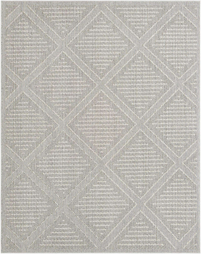 Light Gray 7' 10 x 10' Symphony Outdoor Rectangle Area Rug Weather Resistant for Patio, Deck, Terrace, Balcony, Porch Durable Outside Carpet for Sale at Rug Engine