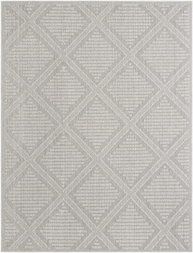 Light Gray 9' x 12' Symphony Outdoor Rectangle Area Rug Weather Resistant for Patio, Deck, Terrace, Balcony, Porch Durable Outside Carpet for Sale at Rug Engine