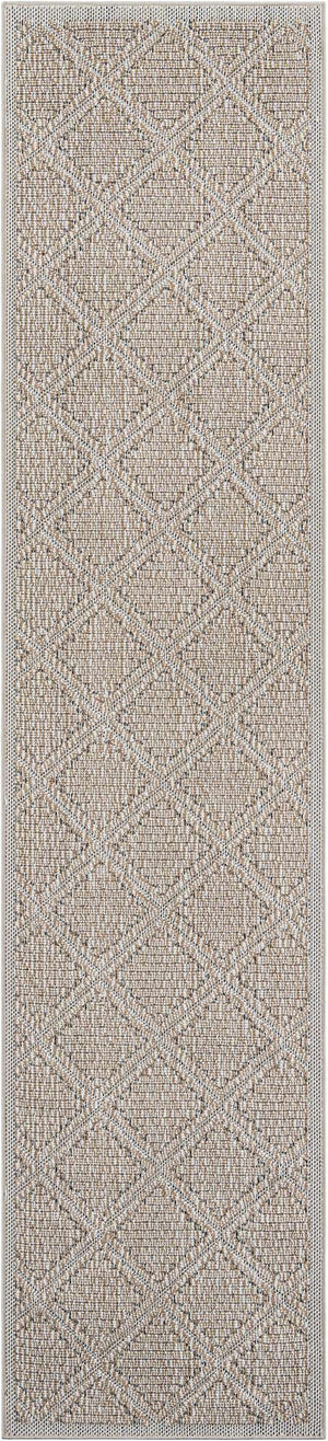 Khaki 2' 7 x 12' Symphony Outdoor Runner Area Rug Weather Resistant for Patio, Deck, Terrace, Balcony, Porch Durable Outside Carpet for Sale at Rug Engine