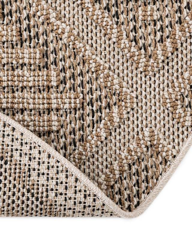 Khaki 3' 1 x 3' 1 Symphony Outdoor Round Area Rug Weather Resistant for Patio, Deck, Terrace, Balcony, Porch Durable Outside Carpet for Sale at Rug Engine