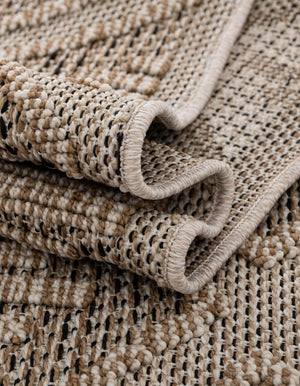 Khaki 3' 1 x 3' 1 Symphony Outdoor Round Area Rug Weather Resistant for Patio, Deck, Terrace, Balcony, Porch Durable Outside Carpet for Sale at Rug Engine