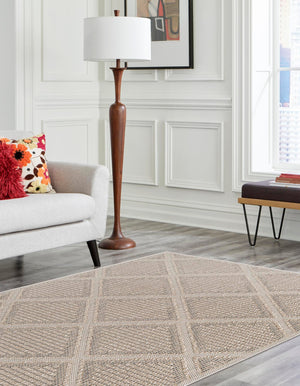 Khaki 9' x 12' Symphony Outdoor Rectangle Rug