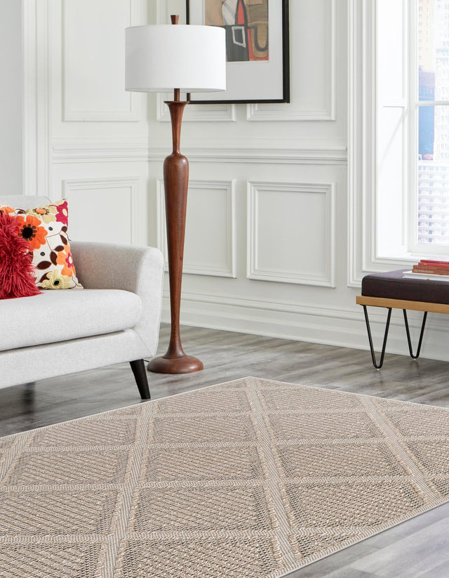 Khaki 9' x 12' Symphony Outdoor Rectangle Rug