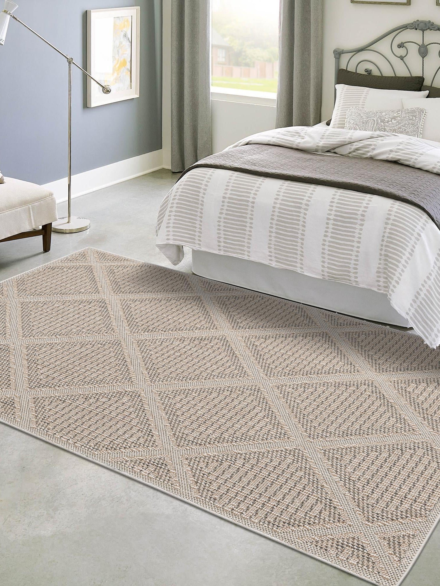 Khaki 4' 1 x 6' 1 Symphony Outdoor Rectangle Area Rug Weather Resistant for Patio, Deck, Terrace, Balcony, Porch Durable Outside Carpet for Sale at Rug Engine
