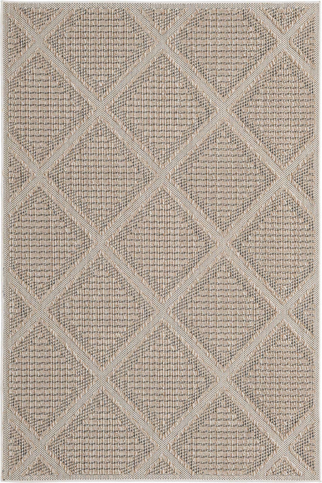 Khaki 5' 3 x 8' Symphony Outdoor Rectangle Area Rug Weather Resistant for Patio, Deck, Terrace, Balcony, Porch Durable Outside Carpet for Sale at Rug Engine