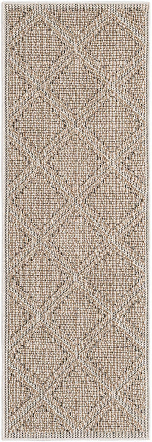 Khaki 2' x 6' 1 Symphony Outdoor Runner Area Rug Weather Resistant for Patio, Deck, Terrace, Balcony, Porch Durable Outside Carpet for Sale at Rug Engine