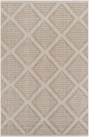 Khaki 6' 1 x 9' Symphony Outdoor Rectangle Area Rug Weather Resistant for Patio, Deck, Terrace, Balcony, Porch