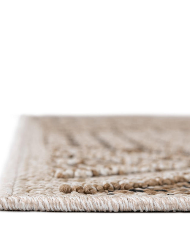 Khaki 7' 10 x 7' 10 Symphony Outdoor Square Area Rug Weather Resistant for Patio, Deck, Terrace, Balcony, Porch Durable Outside Carpet for Sale at Rug Engine