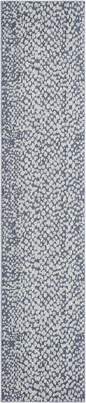 Navy Blue 2' 7 x 12' Symphony Outdoor Runner Area Rug Weather Resistant for Patio, Deck, Terrace, Balcony, Porch Durable Outside Carpet for Sale at Rug Engine