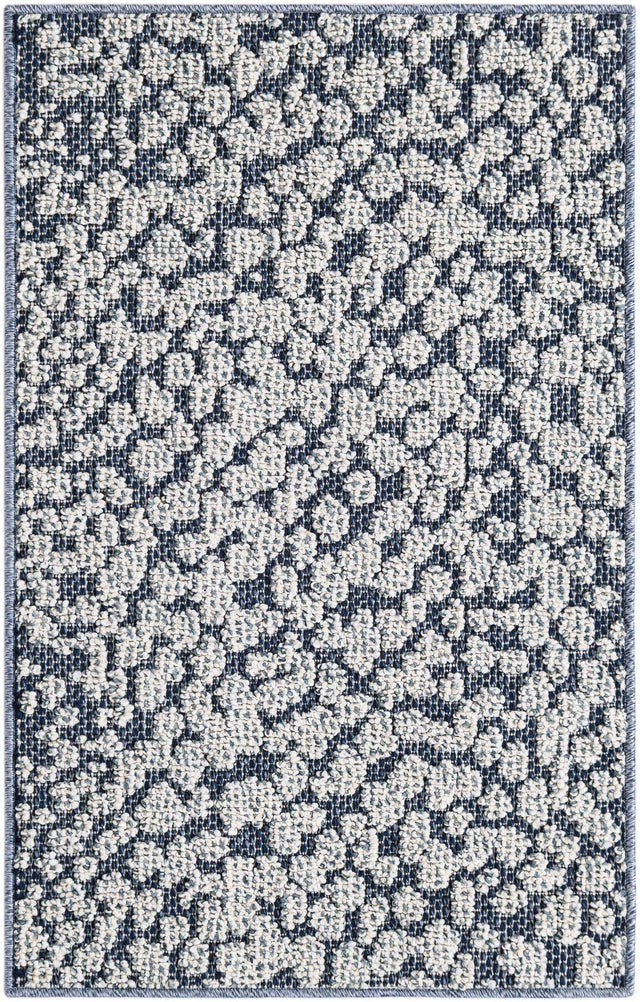 Navy Blue 2' x 3' 1 Symphony Outdoor Rectangle Area Rug Weather Resistant for Patio, Deck, Terrace, Balcony, Porch Durable Outside Carpet for Sale at Rug Engine