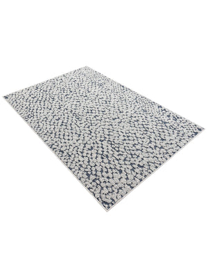Navy Blue 4' 1 x 6' 1 Symphony Outdoor Rectangle Area Rug Weather Resistant for Patio, Deck, Terrace, Balcony, Porch Durable Outside Carpet for Sale at Rug Engine