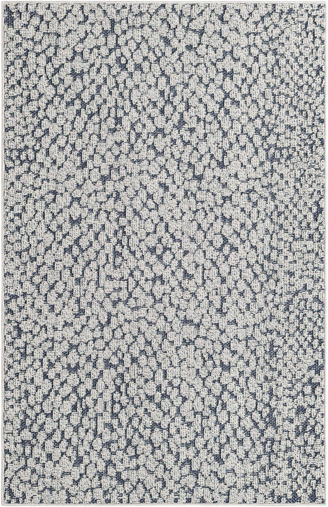 Navy Blue 4' 1 x 6' 1 Symphony Outdoor Rectangle Area Rug Weather Resistant for Patio, Deck, Terrace, Balcony, Porch Durable Outside Carpet for Sale at Rug Engine
