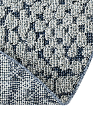 Navy Blue 7' 10 x 7' 10 Symphony Outdoor Round Area Rug Weather Resistant for Patio, Deck, Terrace, Balcony, Porch Durable Outside Carpet for Sale at Rug Engine