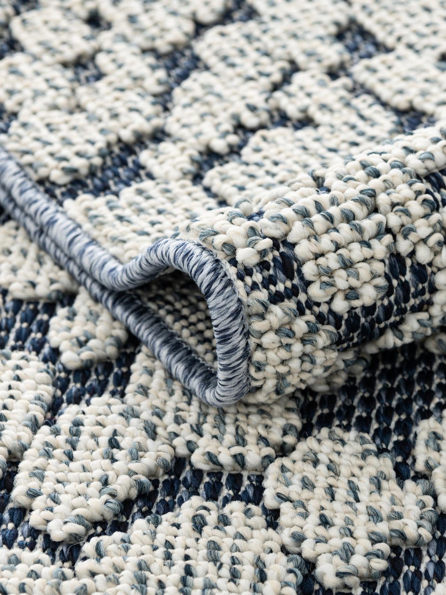 Navy Blue 4' 1 x 6' 1 Symphony Outdoor Rectangle Area Rug Weather Resistant for Patio, Deck, Terrace, Balcony, Porch Durable Outside Carpet for Sale at Rug Engine