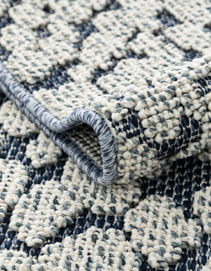 Navy Blue 4' 1 x 6' 1 Symphony Outdoor Rectangle Area Rug Weather Resistant for Patio, Deck, Terrace, Balcony, Porch Durable Outside Carpet for Sale at Rug Engine