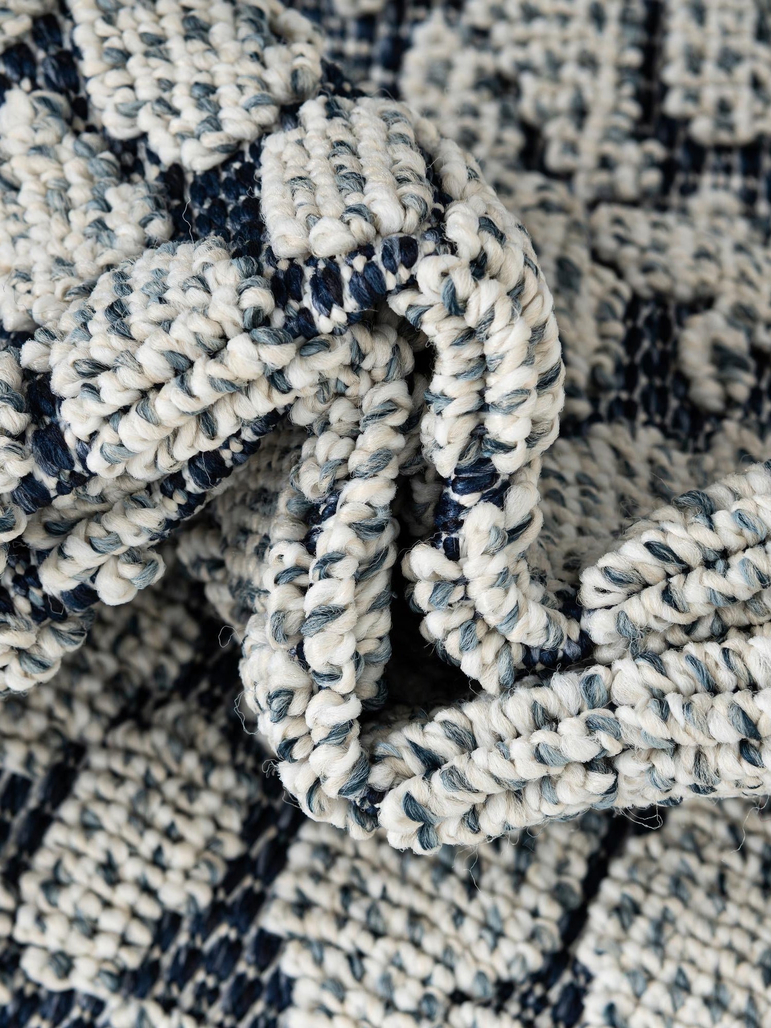 Navy Blue 4' 1 x 6' 1 Symphony Outdoor Rectangle Area Rug Weather Resistant for Patio, Deck, Terrace, Balcony, Porch Durable Outside Carpet for Sale at Rug Engine