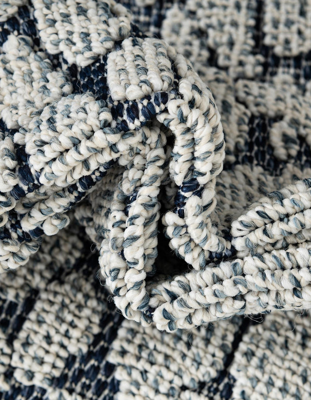 Navy Blue 4' 1 x 6' 1 Symphony Outdoor Rectangle Area Rug Weather Resistant for Patio, Deck, Terrace, Balcony, Porch Durable Outside Carpet for Sale at Rug Engine