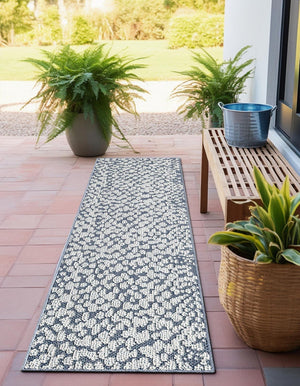 Navy Blue 2' x 8' Symphony Outdoor Runner Area Rug Weather Resistant for Patio, Deck, Terrace, Balcony, Porch Durable Outside Carpet for Sale at Rug Engine