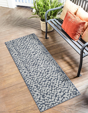 Navy Blue 2' x 8' Symphony Outdoor Runner Area Rug Weather Resistant for Patio, Deck, Terrace, Balcony, Porch Durable Outside Carpet for Sale at Rug Engine