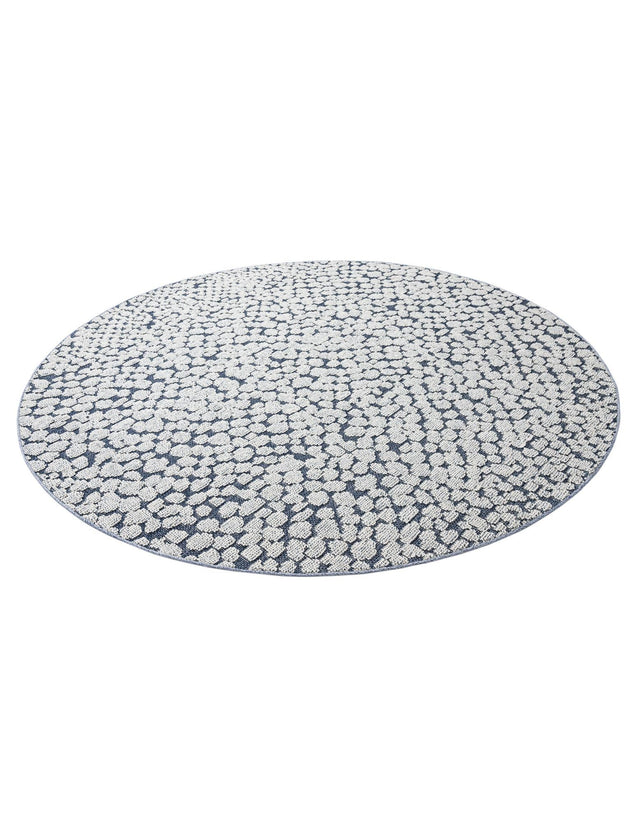 Navy Blue 7' 10 x 7' 10 Symphony Outdoor Round Area Rug Weather Resistant for Patio, Deck, Terrace, Balcony, Porch Durable Outside Carpet for Sale at Rug Engine
