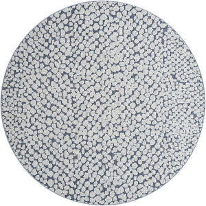 Navy Blue 7' 10 x 7' 10 Symphony Outdoor Round Area Rug Weather Resistant for Patio, Deck, Terrace, Balcony, Porch Durable Outside Carpet for Sale at Rug Engine