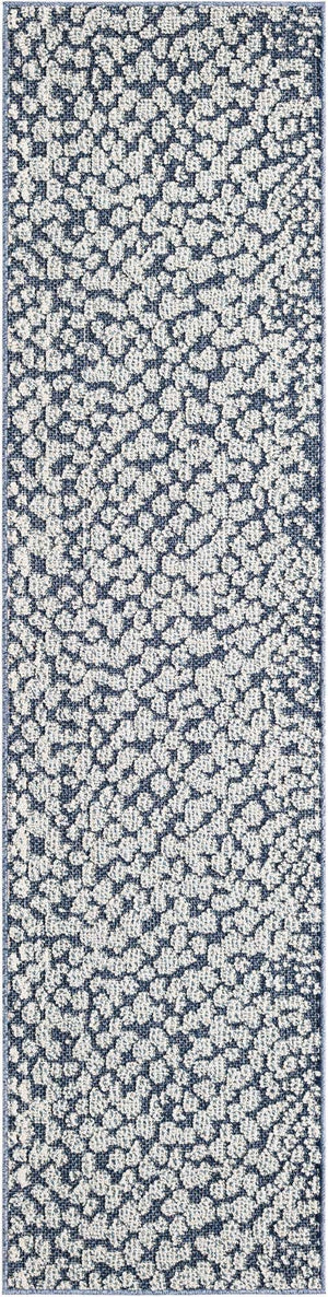 Navy Blue 2' x 8' Symphony Outdoor Runner Area Rug Weather Resistant for Patio, Deck, Terrace, Balcony, Porch Durable Outside Carpet for Sale at Rug Engine