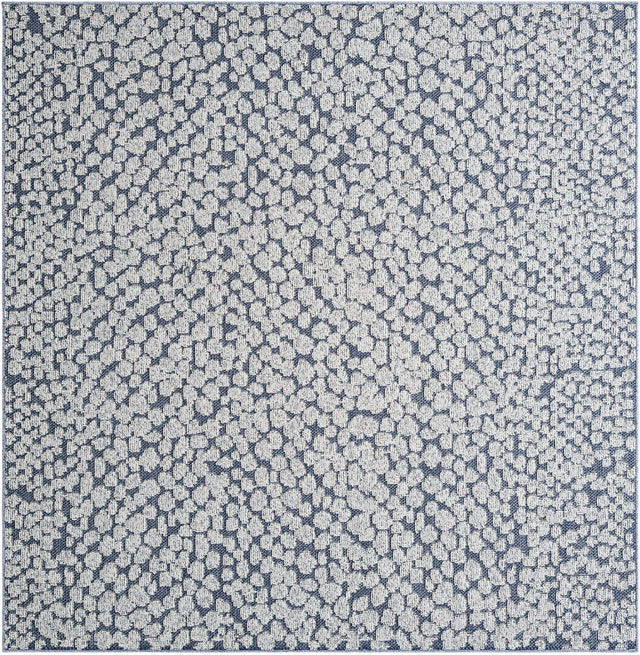 Navy Blue 7' 10 x 7' 10 Symphony Outdoor Square Area Rug Weather Resistant for Patio, Deck, Terrace, Balcony, Porch Durable Outside Carpet for Sale at Rug Engine