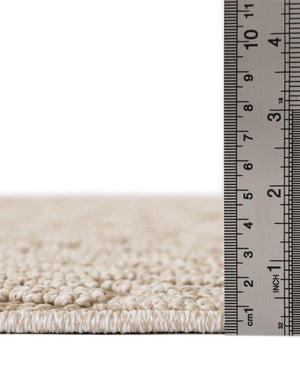 Khaki 5' 3 x 5' 3 Symphony Outdoor Round Area Rug Weather Resistant for Patio, Deck, Terrace, Balcony, Porch Durable Outside Carpet for Sale at Rug Engine